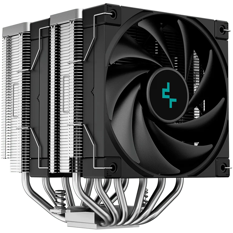 Охладител за процесор PROTECH DeepCool AK620 R-AK620-BKNNMT-G, 2x120mm PWM вентилатор, 6 heatpipes, TDP 260W, LGA2066/2011-v3/2011/1700/1200/115x, AMD AM5/AM4, 129x138x160mm, Черен