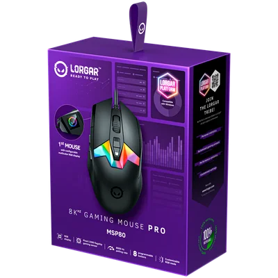LORGAR MSP80, 8000 Hz Gaming Mouse Pro, Black