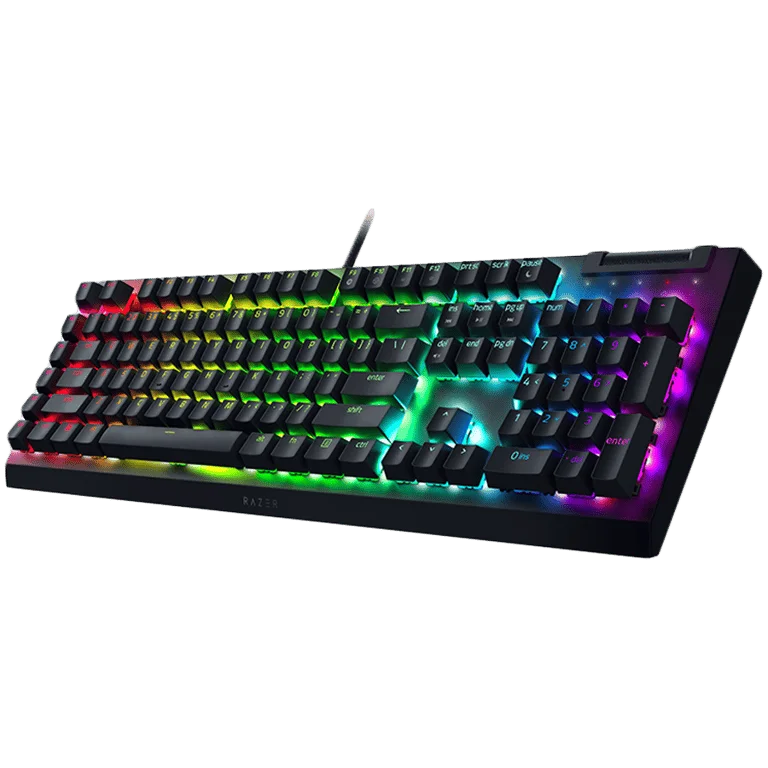 Гейминг клавиатура Razer BlackWidow V4 X RZ03-04700100-R3M1, Green Switch, US Layout, Razer Chroma RGB, 6 макро клавиша, смазани стабилизатори, мултимедиен контролер, черна