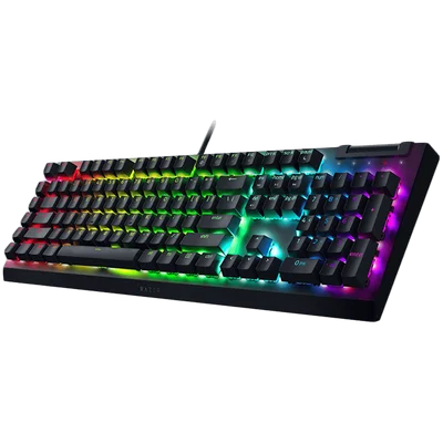 Гейминг клавиатура Razer BlackWidow V4 X RZ03-04700100-R3M1, Green Switch, US Layout, Razer Chroma RGB, 6 макро клавиша, смазани стабилизатори, мултимедиен контролер, черна