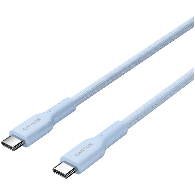 CANYON cable OnWire 60CL C-C 60W COLOR Braided 1m Light Blue