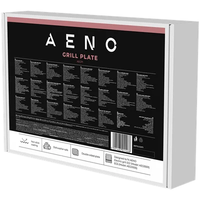 Плоча за електрически грил AENO AEGP1, двустранна, незалепващо покритие, 290x234 мм, черен