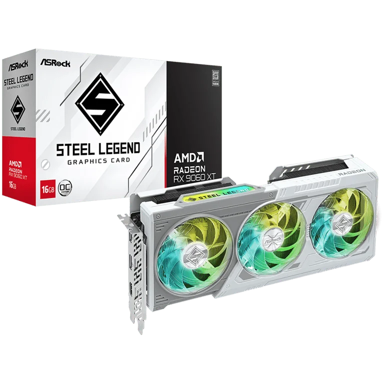 Видеокарта ASROCK AMD Radeon RX 9060 XT Steel Legend OC 16GB GDDR6