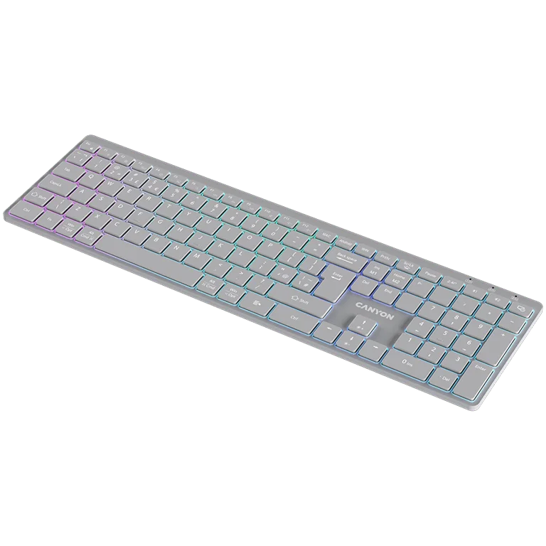 CANYON keyboard HKB-W11 UK/US RGB Dual Mode Wireless Grey