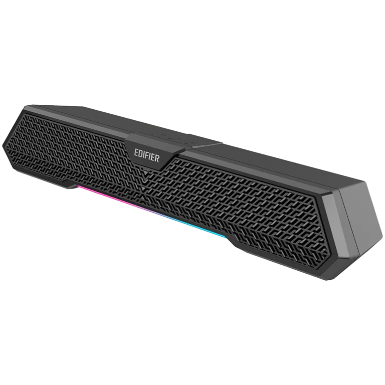 Edifier MG250 2.0 Desktop Soundbar, Bluetooth V5.3, USB-A soundcard input, 2-inch full-range drivers 5W (RMS) output, RGB light strip with companion app control, Built-in MEMS microphone with noise-cancellation, One-touch touch-panel control, Black
