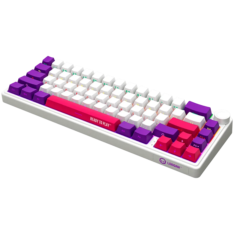 LORGAR KBP70MW, Wireless 65% Mechanical Gaming Keyboard Pro, White, EN layout
