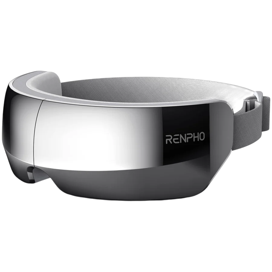 Масажор за очи RENPHO – Eyeris View R-G004, сив, 5 режима, нагряване, Bluetooth, сгъваем