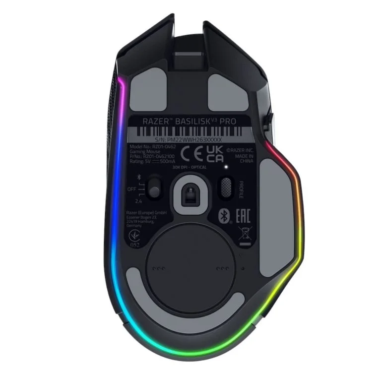 Гейминг мишка Razer Basilisk V3 Pro RZ01-04620100-R3G1 безжична, оптична, 30000 dpi, 11 програмируеми бутона, черна