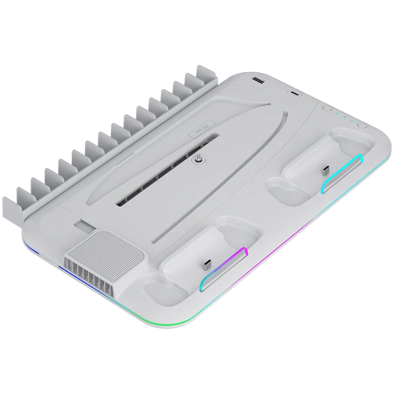 Охладителна стойка CANYON – CS-51, за PS5 Slim/DE, RGB, бяла