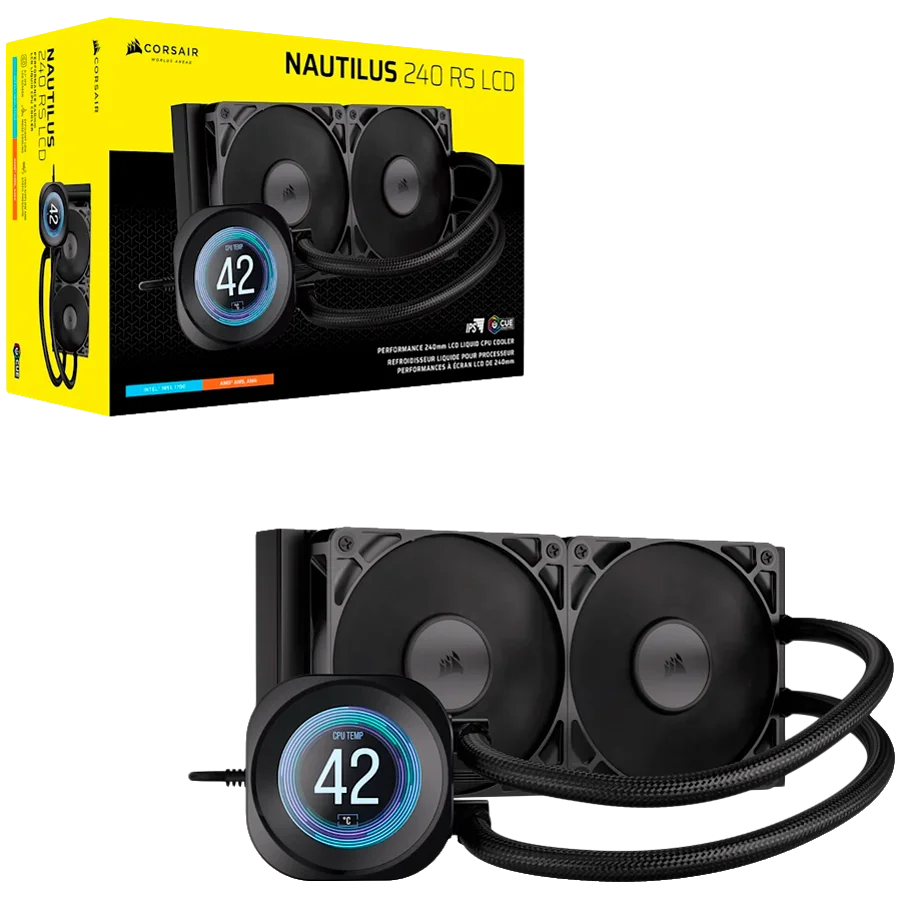 Охладителна система CORSAIR NAUTILUS 240 LCD 240mm водно охлаждане за процесор