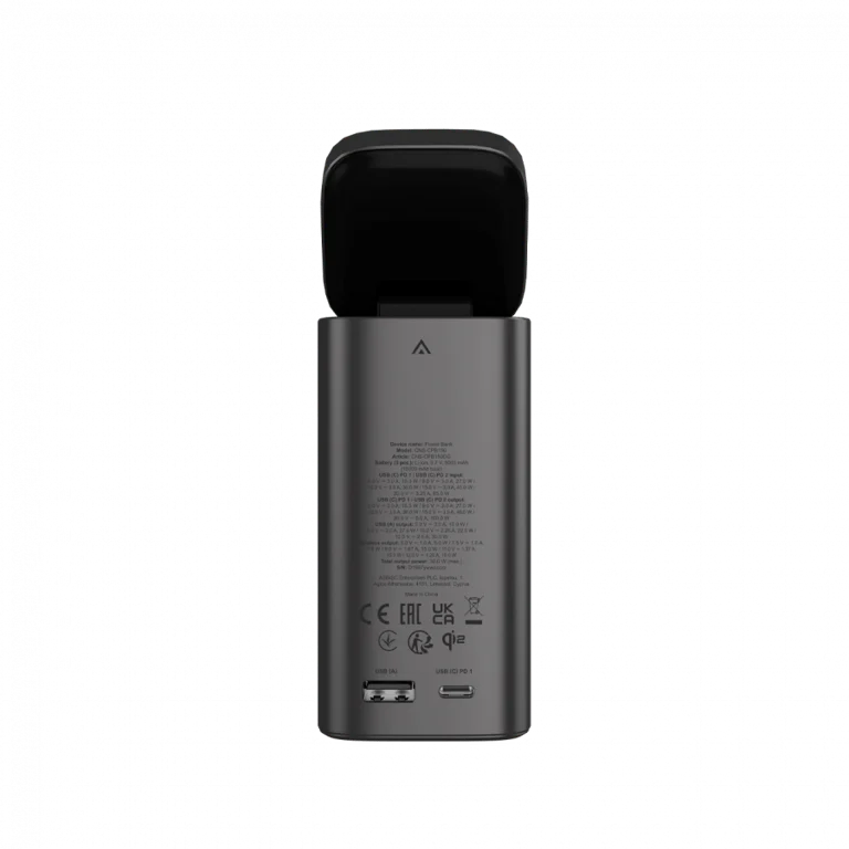 Външна батерия Canyon OnPower 150 15000mAh Qi2 магнитно безжично зареждане тъмно сива
