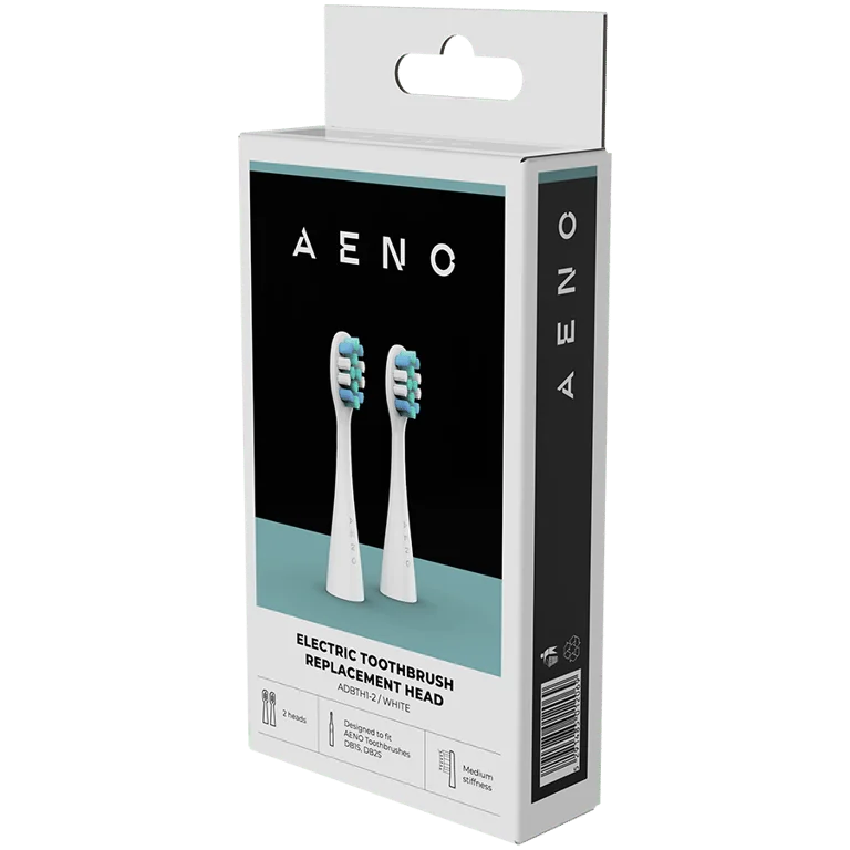 Резервни глави за електрическа четка за зъби AENO ADBTH1-2, бели, DuPont влакна, 2 броя, съвместими с AENO DB1S/DB2S