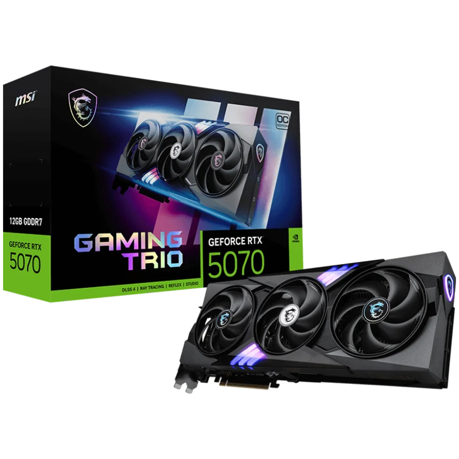 Видеокарта MSI Nvidia GeForce RTX 5070 GAMING TRIO OC 12GB GDDR7