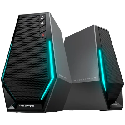Edifier G1500 2.0 Audio System, BT V5.3, USB, AUX, 2.5-inch Drivers, RGB Lighting, 5W (RMS), Black