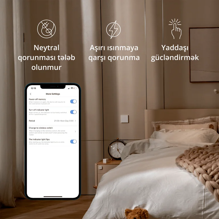 Смарт стенен ключ AQARA – WS-EUK01, ZigBee, 1 бутон, бял