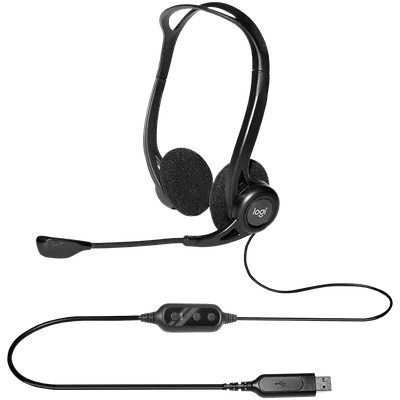 Слушалки Logitech PC960 кабелни стерео черни USB