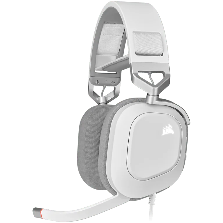 Гейминг слушалки CORSAIR HS80 RGB Wireless, бял