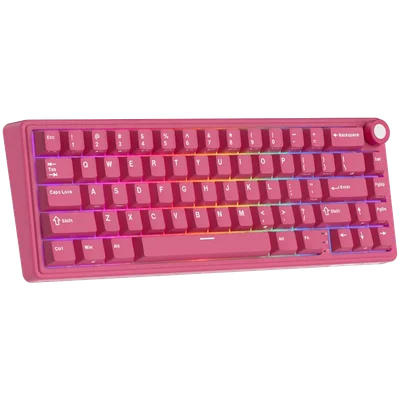 ROYAL KLUDGE R65 Berry Red Gaming Keyboard Cream Switch