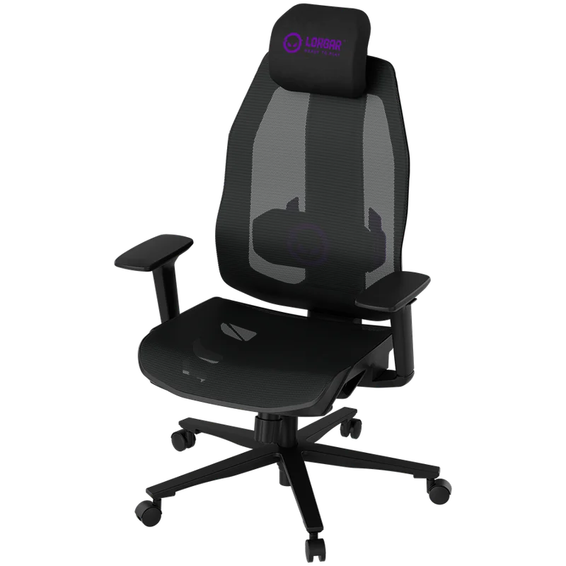 Гейминг стол LORGAR – CHP51 Pro Mesh, черен, регулируем, 4D подлакътници
