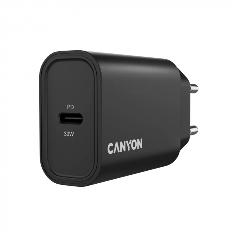 Захранващ адаптер CANYON OnCharge 30CL 30W USB-C EU Черен