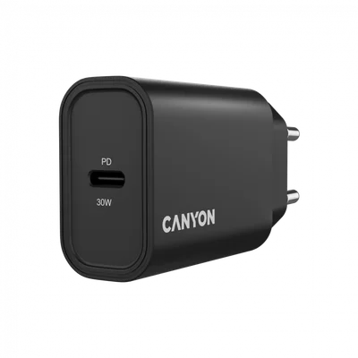 Захранващ адаптер CANYON OnCharge 30CL 30W USB-C EU Черен
