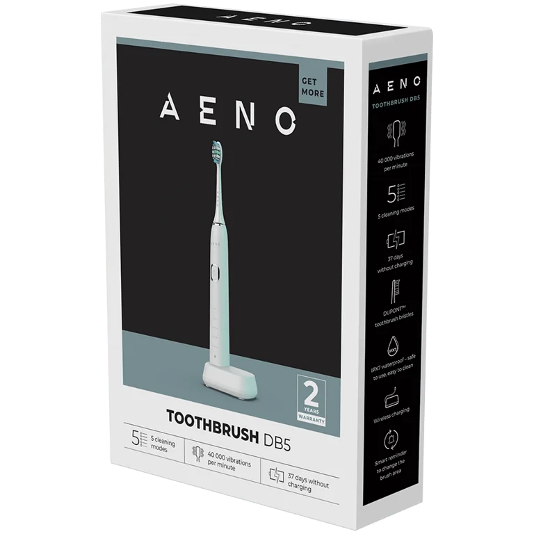 AENO Sonic Electric Toothbrush DB5: White, 5 modes, wireless charging, 46000rpm, 40 days without charging, IPX7