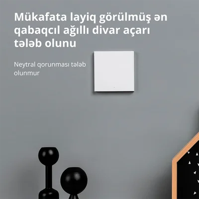 Смарт стенен ключ AQARA – WS-EUK01, ZigBee, 1 бутон, бял