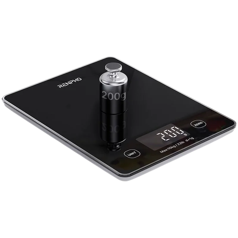 Кухненска везна RENPHO – Calibra 1L, 10 кг, Bluetooth, LED, черна