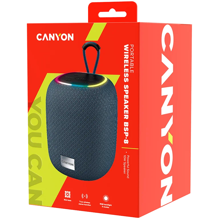 Преносим високоговорител Canyon BSP-8 10W Сив