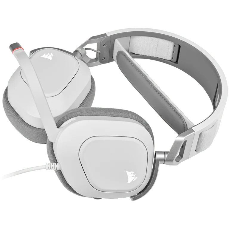 Гейминг слушалки CORSAIR HS80 RGB Wireless, бял