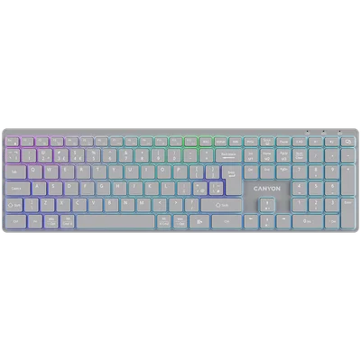 CANYON keyboard HKB-W11 UK/US RGB Dual Mode Wireless Grey