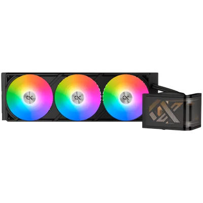 Охладител за процесор XIGMATEK Connect Ultra 360 EN48371 AIO, течен, ARGB, 3x120 мм вентилатори, OLED Pump Head, черен