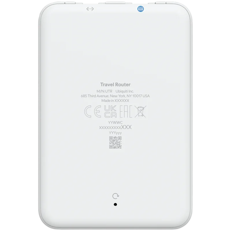 Маршрутизатор UBIQUITI – UTR UniFi Travel Router, Wi-Fi ac, 2x2 MU-MIMO, бял