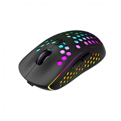 Canyon 7keys Gaming 2.4G wireless mouse, KA8 sensor, DPI up to 1600, rubber coating on panel, Huano 1million switch, 45cm PVC cable, ABS material. 400mAh battery, size: 125.8*63.7*41mm, weight: 95g, Black