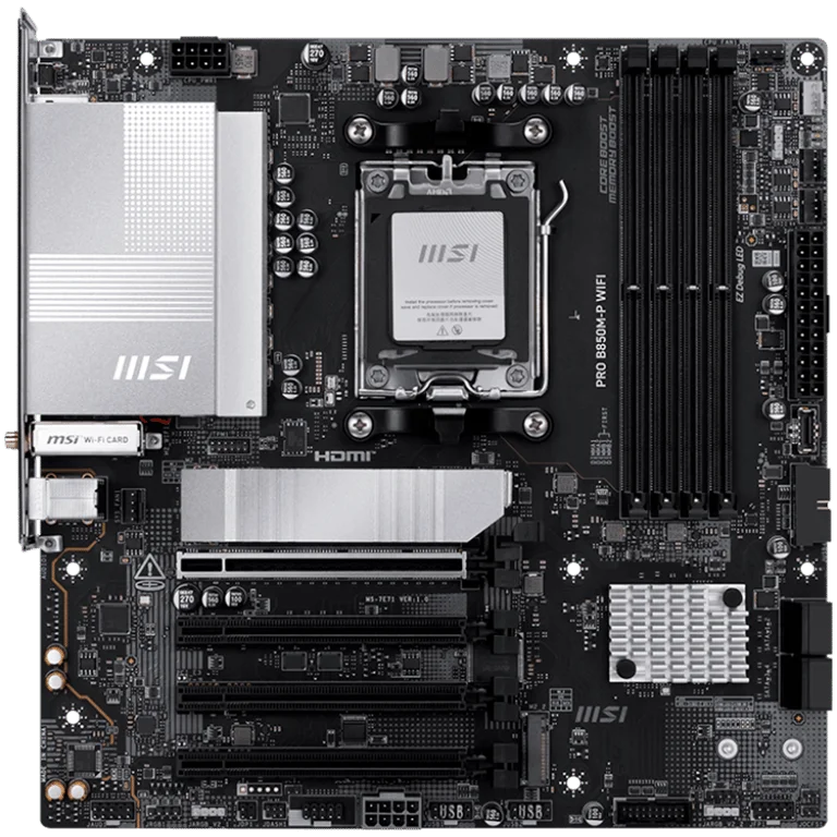 Дънна платка MSI PRO B850M-P WIFI, Socket AM5, DDR5, mATX
