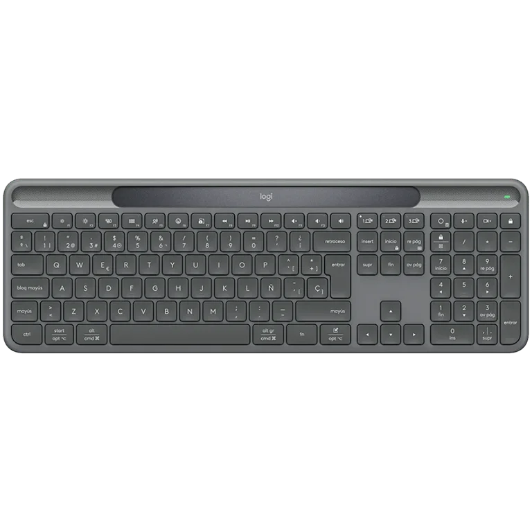Клавиатура Logitech Slim Solar+ за бизнес, графит, безжична, Bluetooth/2.4GHz, US English