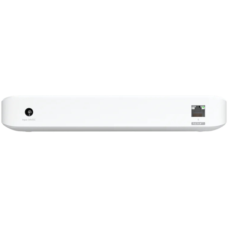 Ubiquiti USW-Ultra-210W-EU compact, Layer 2, 8-port GbE PoE switch with versatile mounting options, 7x GbE PoE+ output ports, GbE port with optional PoE++ input, 202W PoE availability with the included AC power adapter