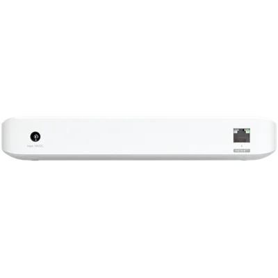 Ubiquiti USW-Ultra-210W-EU compact, Layer 2, 8-port GbE PoE switch with versatile mounting options, 7x GbE PoE+ output ports, GbE port with optional PoE++ input, 202W PoE availability with the included AC power adapter