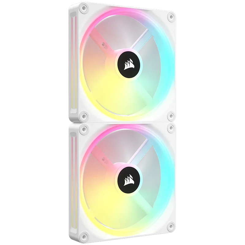 CORSAIR QX RGB Series, iCUE LINK QX140 RGB WHITE, 140mm Magnetic Dome RGB Fan, Dual Fan Kit