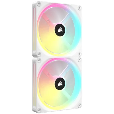 CORSAIR QX RGB Series, iCUE LINK QX140 RGB WHITE, 140mm Magnetic Dome RGB Fan, Dual Fan Kit