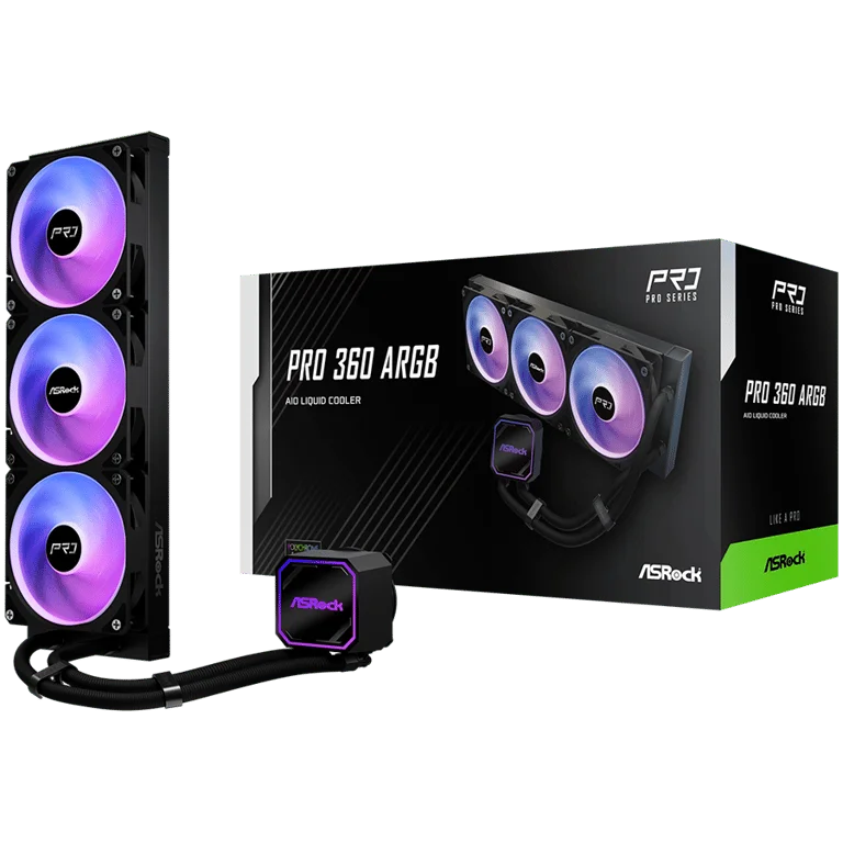 Воден охладител за процесор ASRock Pro 360 ARGB 360 мм 90-APRA36-BAAGA6 Черен