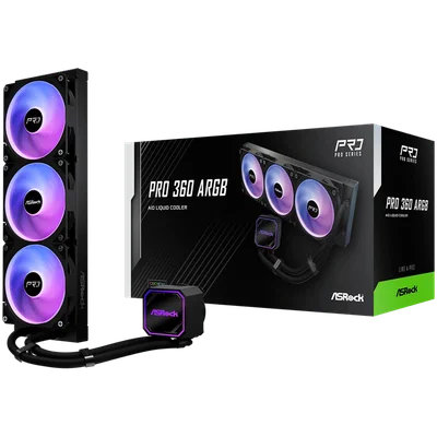 Воден охладител за процесор ASRock Pro 360 ARGB 360 мм 90-APRA36-BAAGA6 Черен