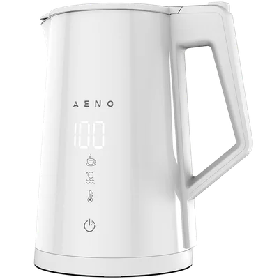 Електрическа кана AENO EK8S, 1.7L, 1850-2200W, Strix, двойни стени, Wi-Fi управление, LED дисплей, функция поддържане на топлина, контрол на температурата, бяла
