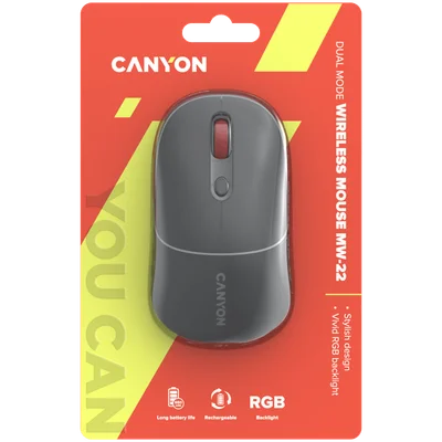 CANYON mouse MW-22 2in1 BT/ Wireless Dark Grey