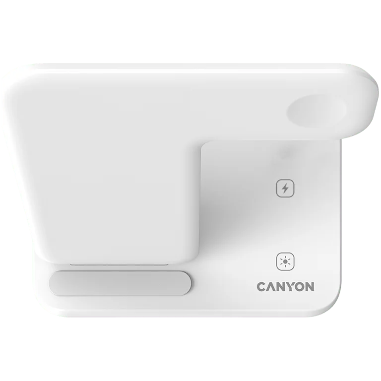 Безжично зарядно CANYON WS-303 15W 3 в 1, бяло