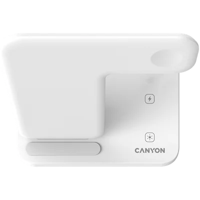 Безжично зарядно CANYON WS-303 15W 3 в 1, бяло