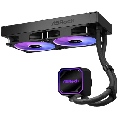 Охладителна система ASRock Pro 240 ARGB 90-APRA36-BAAGA6, течна, 240 мм радиатор, черен