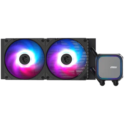 Охладителна система MSI MAG CORELIQUID A13 240, бял, 2x120mm ARGB вентилатори, съвместим с Intel LGA 1700/1851, AMD AM5/AM4