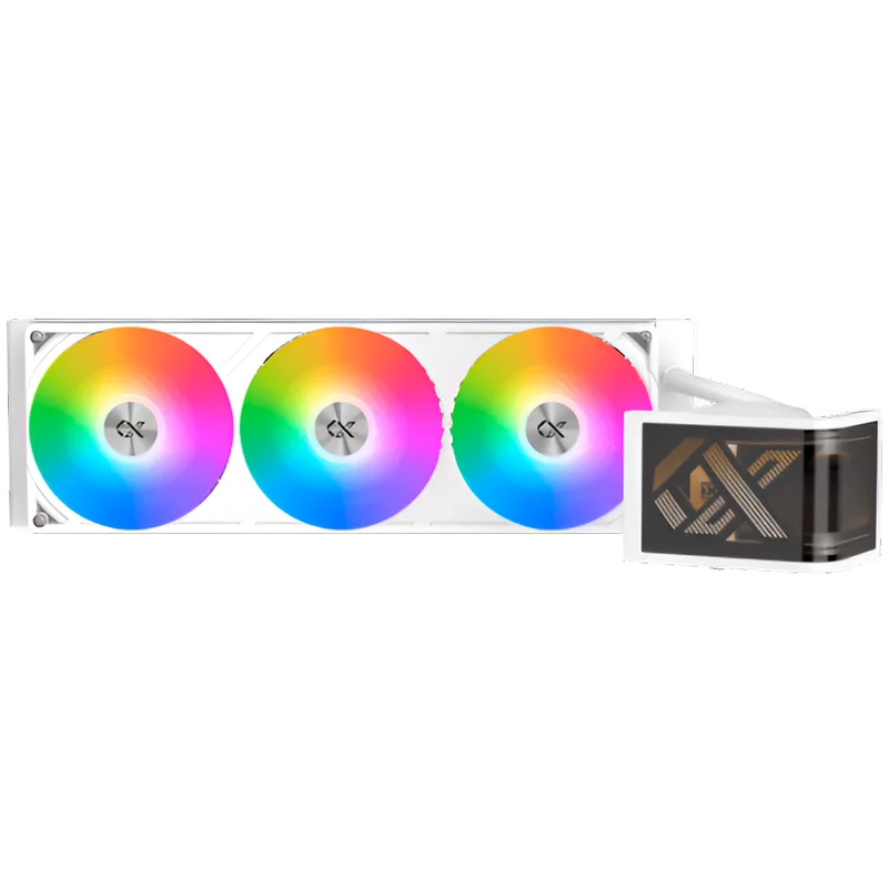 Охладител XIGMATEK Connect Ultra 360 Arctic EN48388, течно охлаждане, бял, Curved OLED помпа, ARGB PWM вентилатори