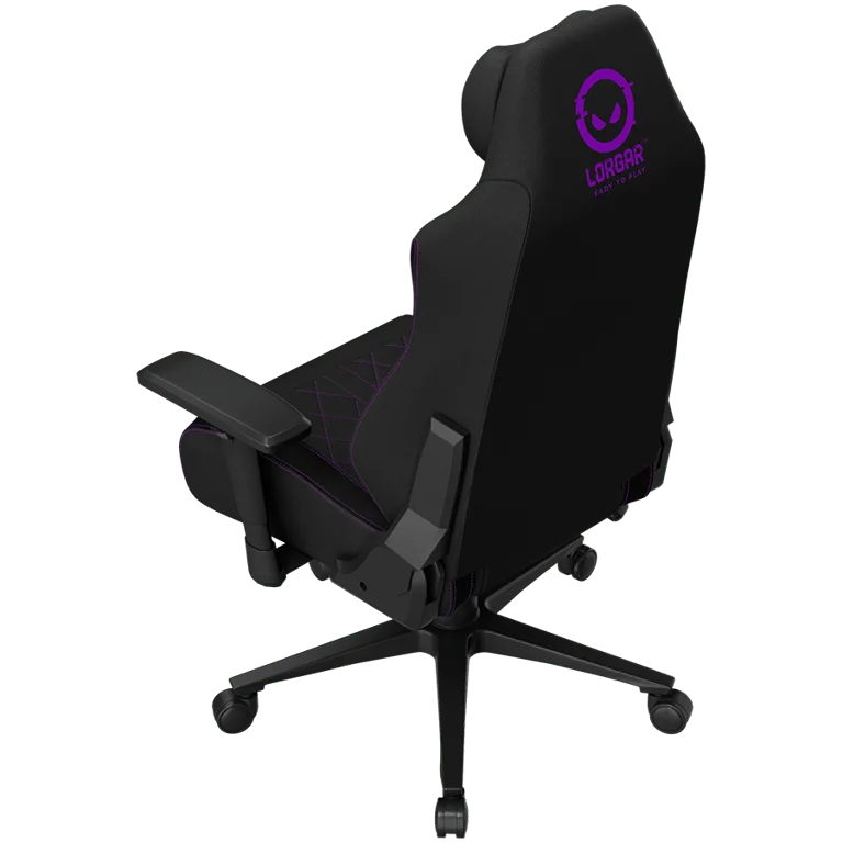 LORGAR CHA41, Ergonomic Gaming Chair Advanced, premium anti-stain fabric, Black/purple